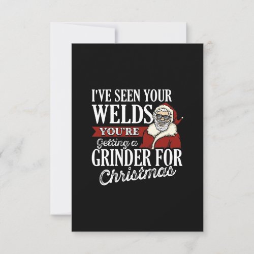 Welder Christmas Gifts Ive Seen Your Welds Funny Thank You Card
