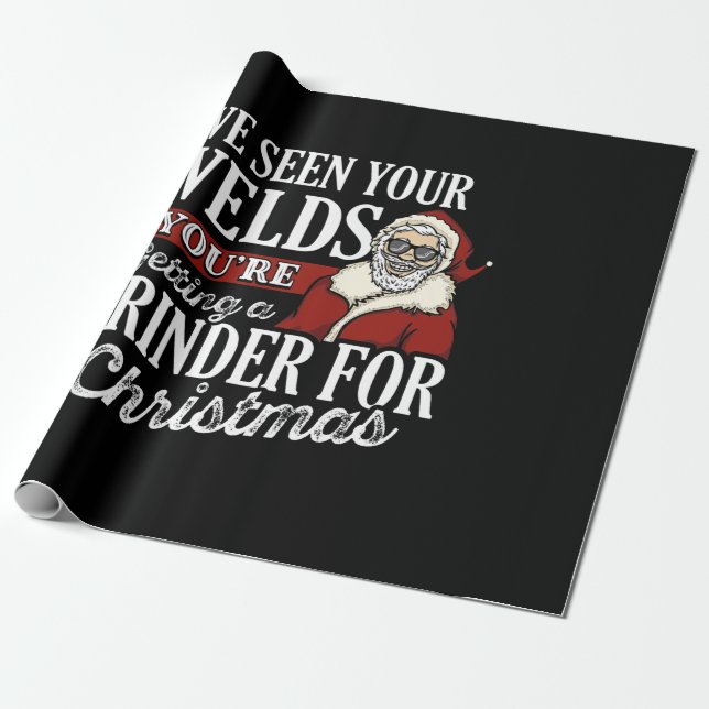Welder Christmas Gifts I've Seen Your Welds Funny Wrapping Paper (Unrolled)