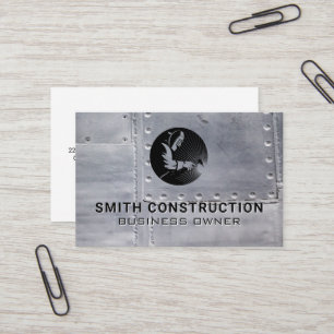 Welder Construction Logo Metal Sheets Rivets Business Card
