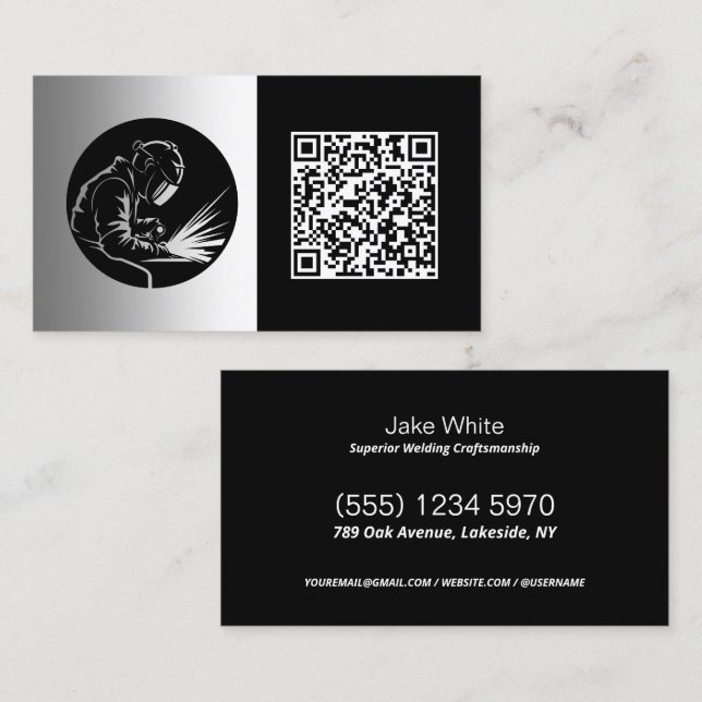Welder Custom QR Business Card (Front/Back)