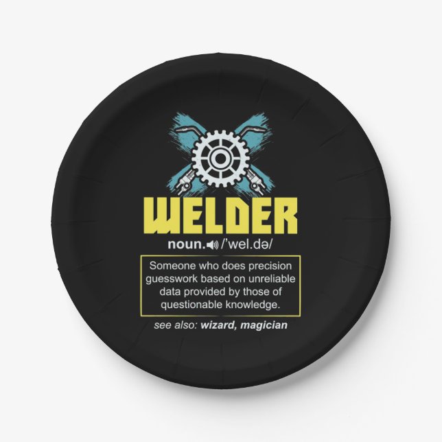 Welder Definition Paper Plates (Front)