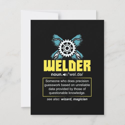 Welder Definition Thank You Card