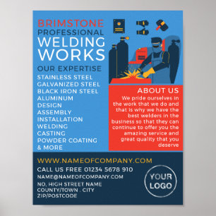 Welder Design, Metal Worker, Welder Advertising Poster