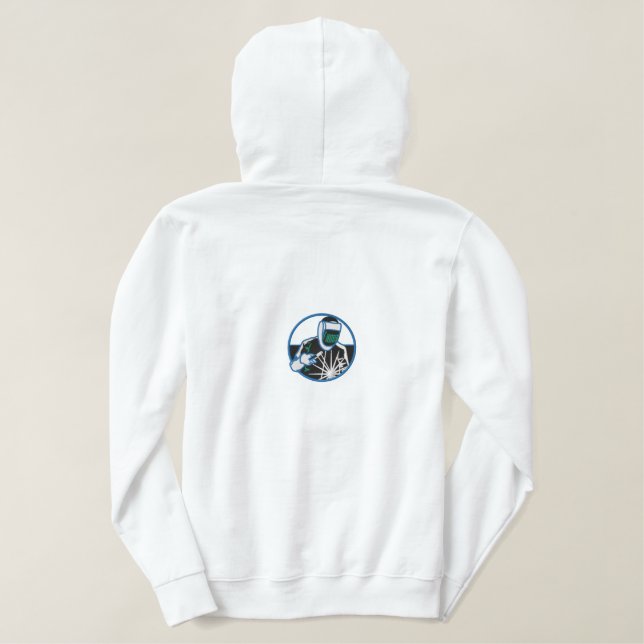 welder design welding embroidered hoodie (Design Back)