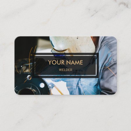 Welder (elegant Photo Overlay) Business Card