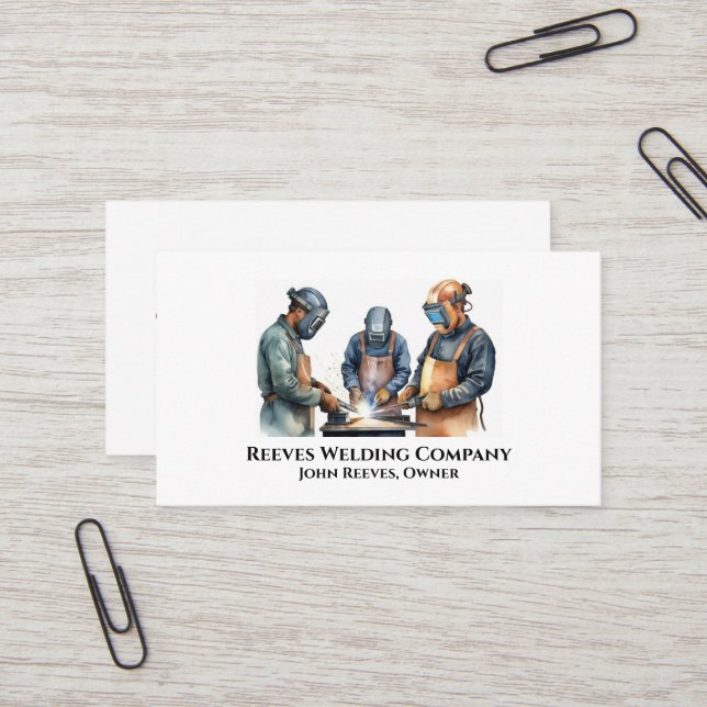 Welder Fabricator Contractor Service Business Card (Front/Back In Situ)