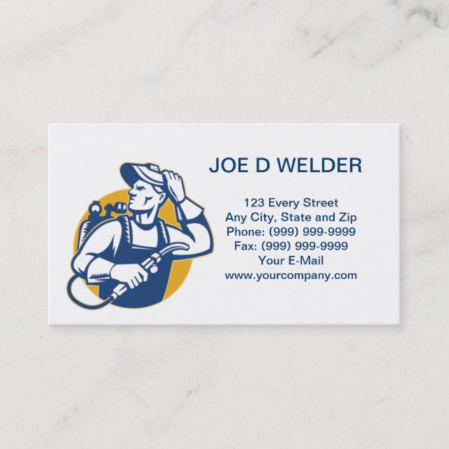 Welder Fabricator Welding Retro business card (Front)