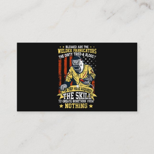 Welder Fabricators Metalworker Welding Machine MIG Business Card (Front)