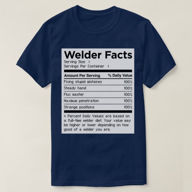 Welder Facts Funny Welding T-Shirt (Design Front)