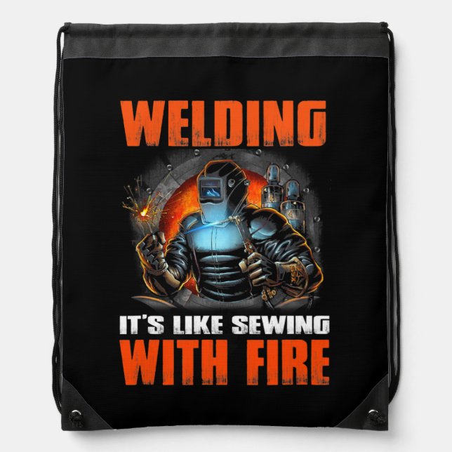 Welder For Men Funny Welding Like Sewing With Drawstring Bag (Front)
