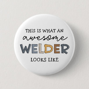 Welder Funny Awesome Welder Gifts Keychain Button