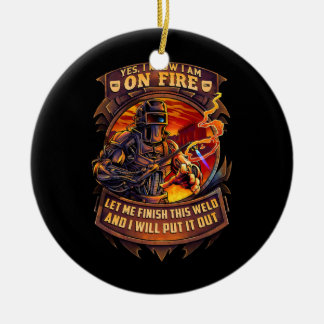 Welder Funny Saying Welding For Men Ceramic Ornament
