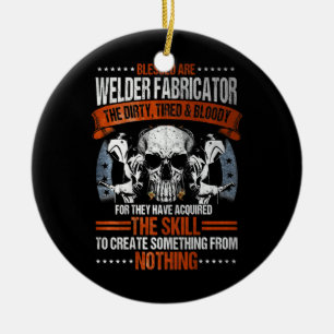 Welder Gifts Fabricator Welding Design On Back Of Ceramic Ornament