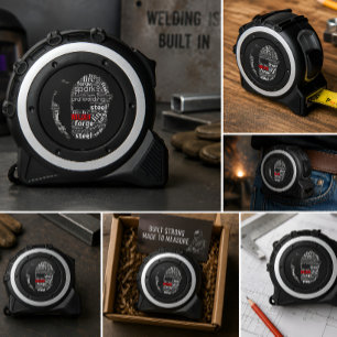 Welder Helmet Word Art Design Tape Measure