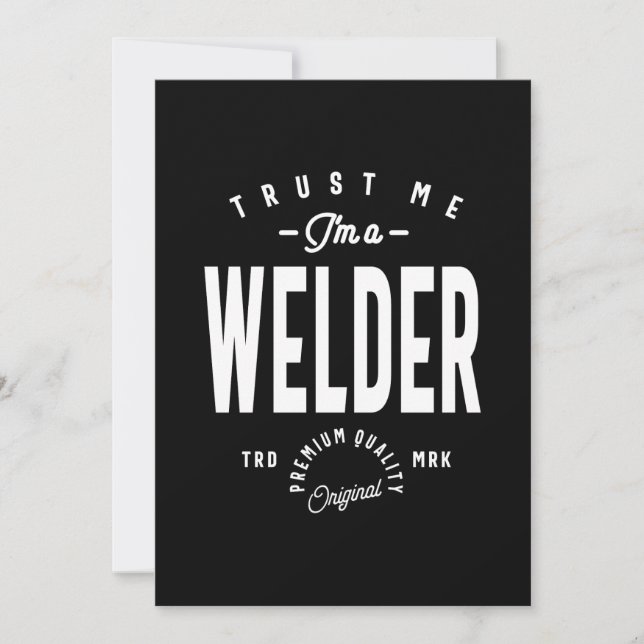 Welder Job Title Gift Thank You Card (Front)