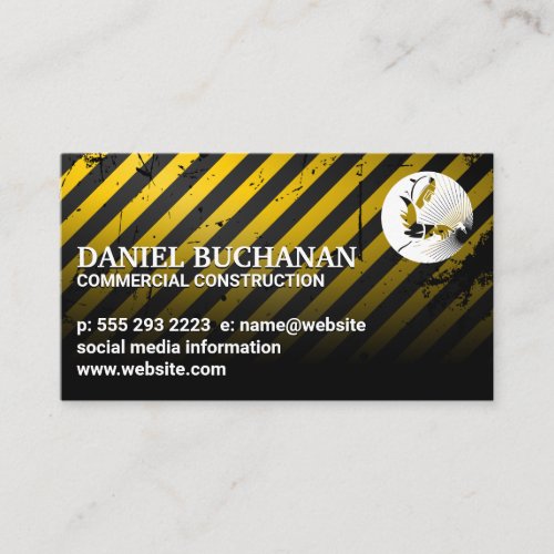 Welder Logo  Caution Construction Background Business Card