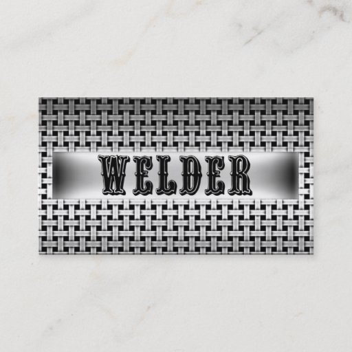 Customizable Welder Metal Look Business Card