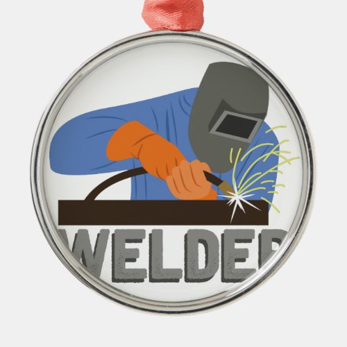 Welder Metal Ornament