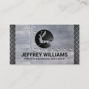 Welder Metal Rivets Diamond Plated Steel Business Card