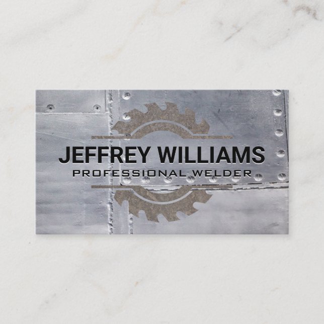 Welder | Metal Rivets | Rusted Saw Business Card (Front)