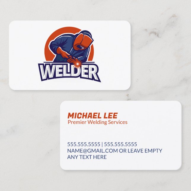 Welder Metal Welding Business Card (Front/Back)