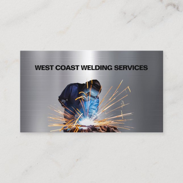 Welder Metal Welding Fabricator Contractor Service Business Card (Front)