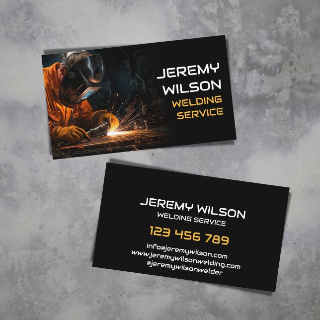 Welder Metal Welding Service Fabrication Steelwork Business Card (Creator Uploaded)