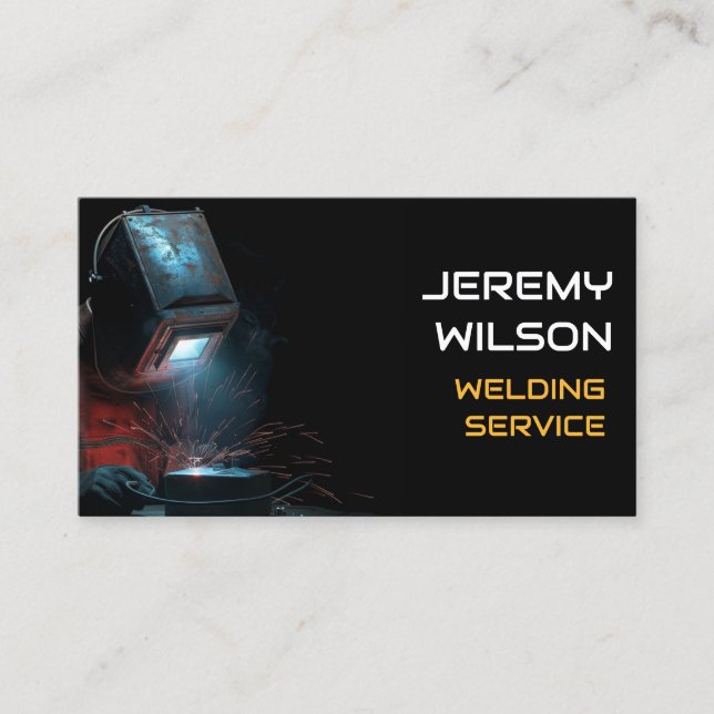 Welder Metal Welding Service Fabrication Steelwork Business Card (Front)