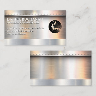Welder Metallic Brushed with Rivets Background Business Card