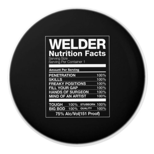 Welder Nutrition Facts Ceramic Knob