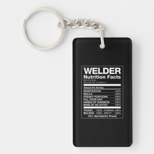 Welder Nutrition Facts Keychain