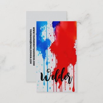 Welder Patriotic Red White And Blue Business Card by businessCardsRUs at Zazzle