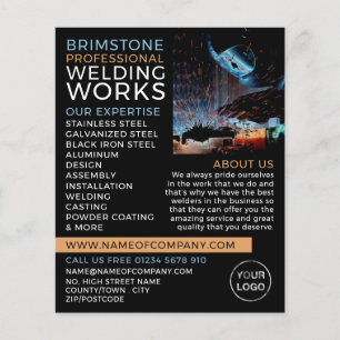 Welder Portrait, Metal Worker, Welder Advertising Flyer