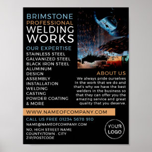 Welder Portrait, Metal Worker, Welder Advertising Poster