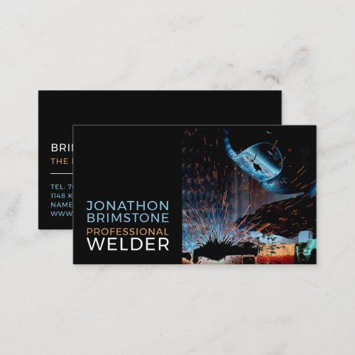 Welder Portrait Metal Worker Welder Business Card
