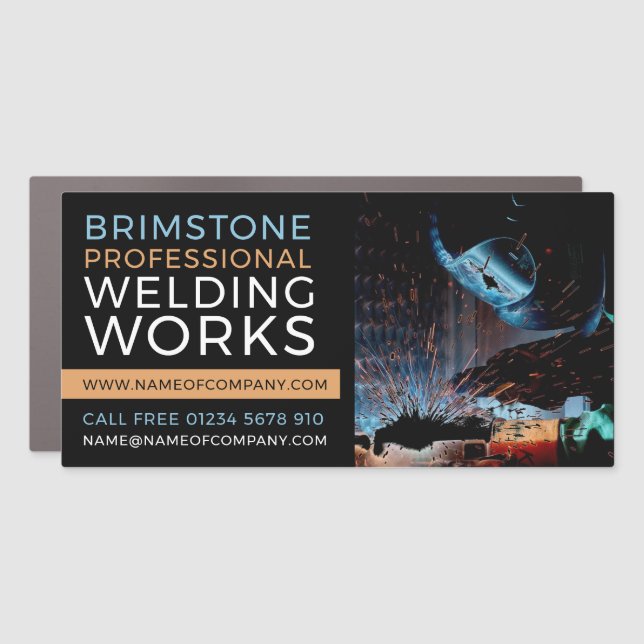 Welder Portrait, Metal Worker, Welder Car Magnet (Front)