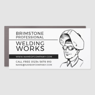 Welder Portrait Sketch, Metal Worker, Welder Car Magnet