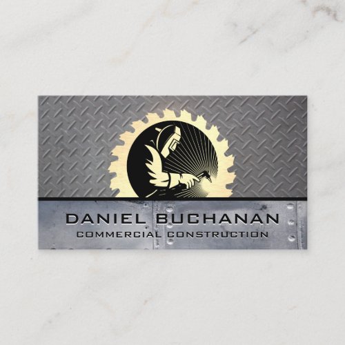 Welder Saw  Metal Rivets  Steel Fabrication Business Card