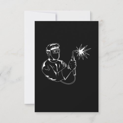 Welder Silhouette Cute Shadow Craftsman Gifts Thank You Card