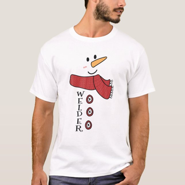 Welder Snowman Costume Family Matching Funny Chris T-Shirt (Front)
