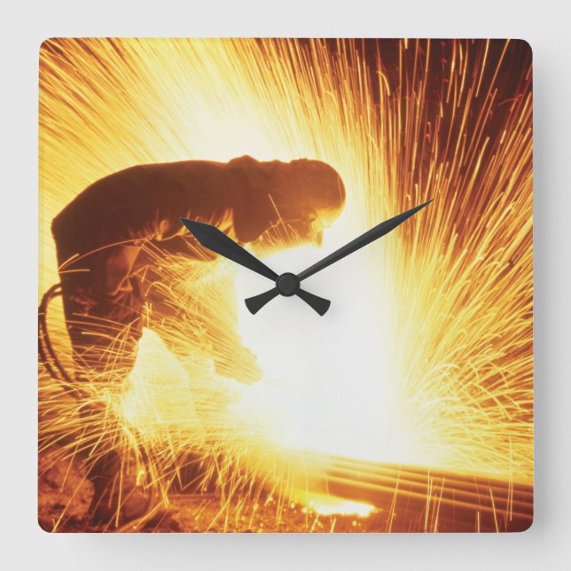 Welder Square Wall Clock (Front)