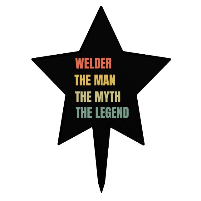 Welder The Man Cake Topper (Front)