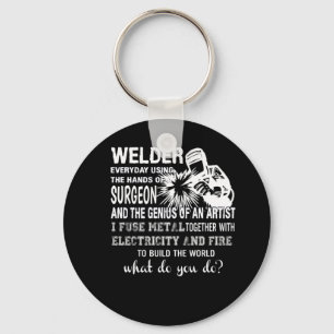 Welder Using Hands Surgeon Genius Artist Keychain