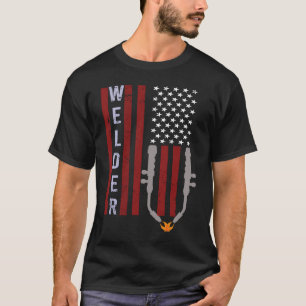 Welder Vintage USA American Flag For Welding T-Shirt