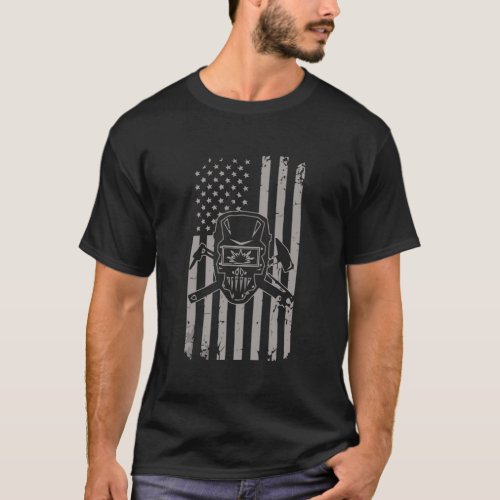 Welder Vintage Usa American Flag Welding T_Shirt