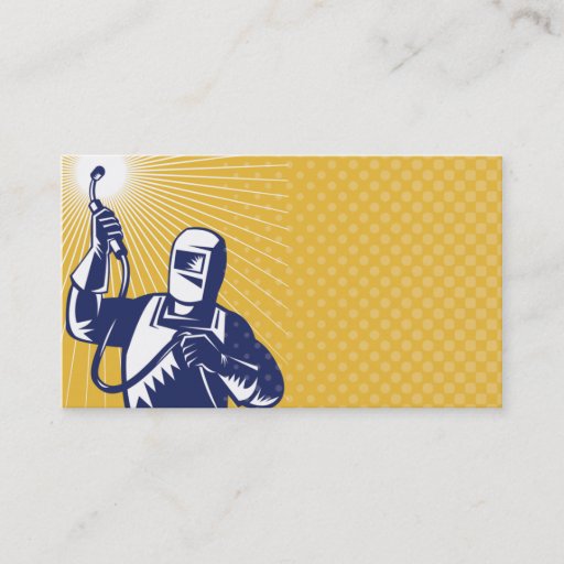 Customizable welder welding at work business card
