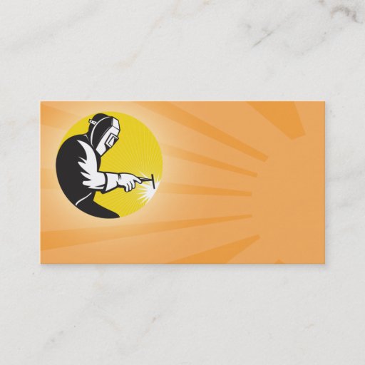 Customizable welder welding at work business card