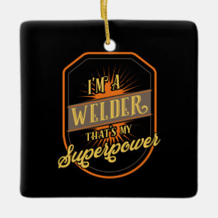 Welder Welding Ceramic Ornament