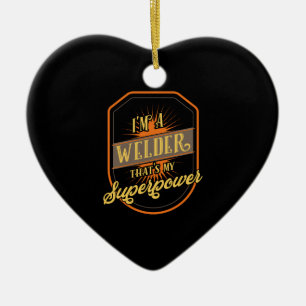 Welder Welding Ceramic Ornament