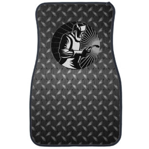 Welder Welding Checker Diamond Plate Truck Car Floor Mat